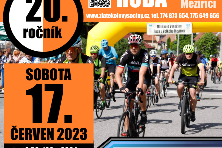 Zlaté kolo Vysočiny - letos jubilejní 20. ročník již 17.6.2023